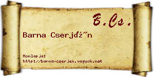 Barna Cserjén névjegykártya